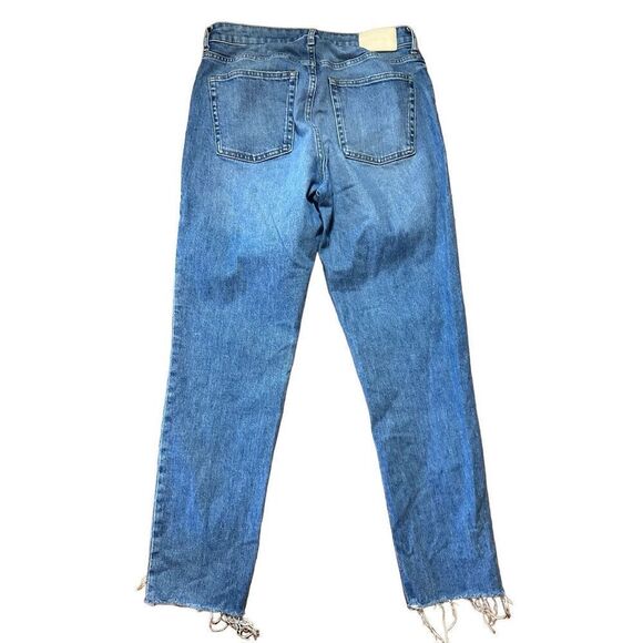 Everlane The Curvy Cheeky Straight Jean Classic Blue Raw Hem High rise sz 29 - Picture 5 of 12